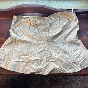 NWT Torrid Gold Strapless Top